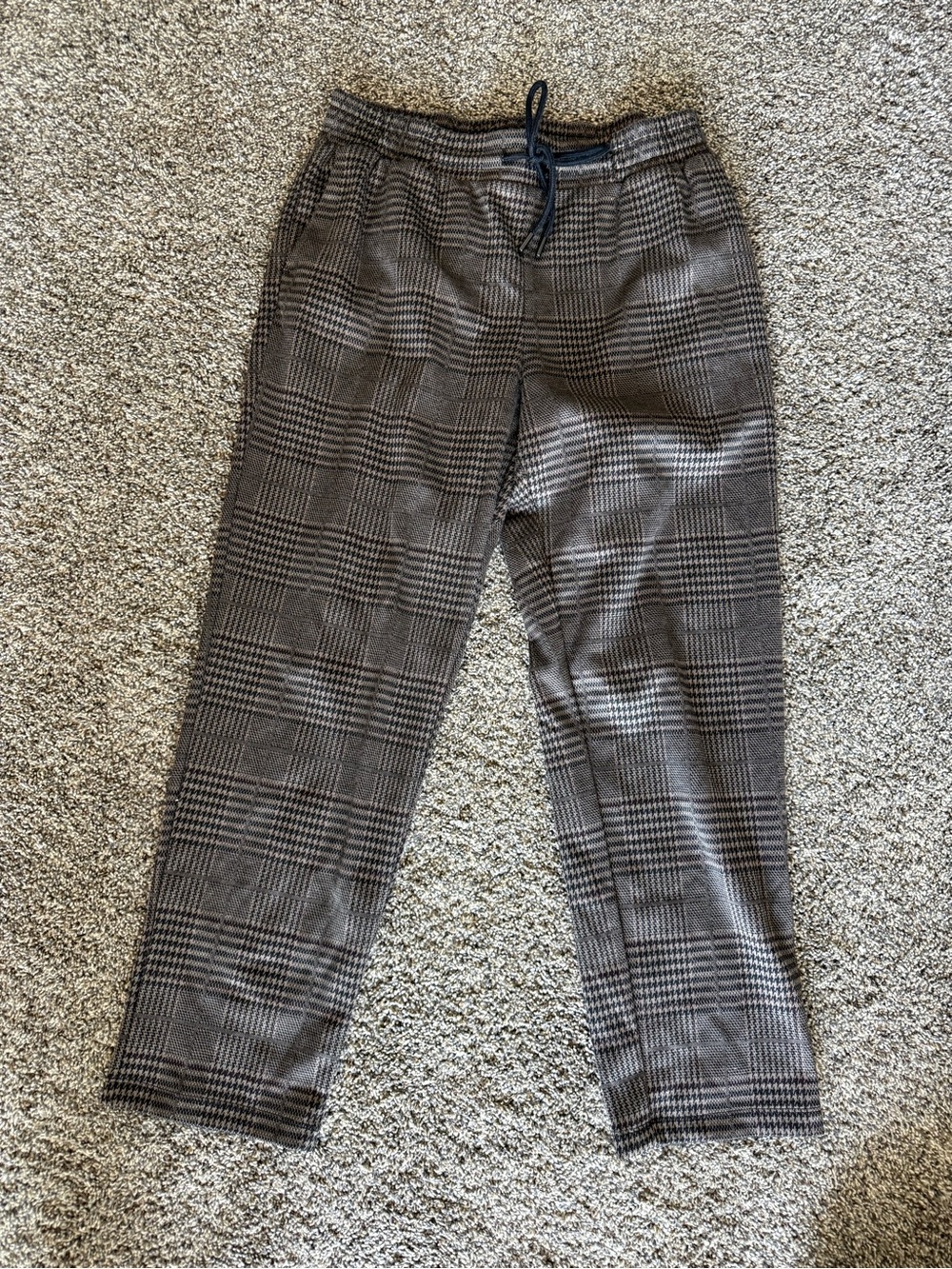a new day Brown & Black Glen Plaid Drawstring Pants